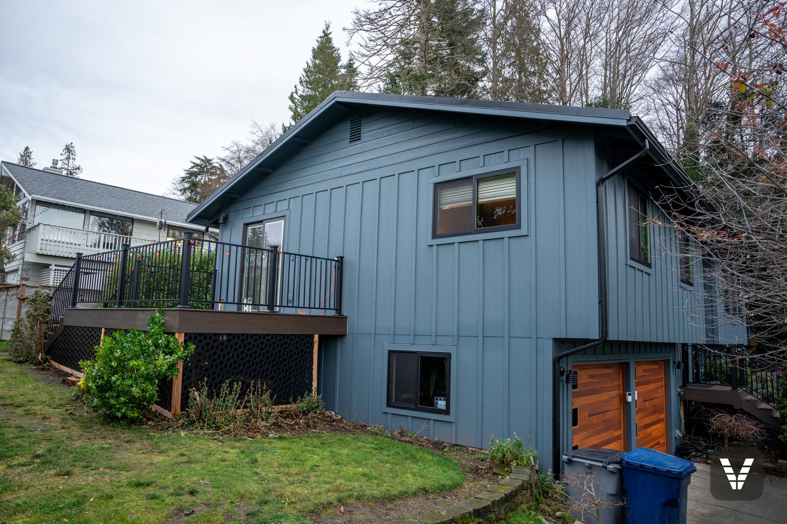 The finished view — deck side