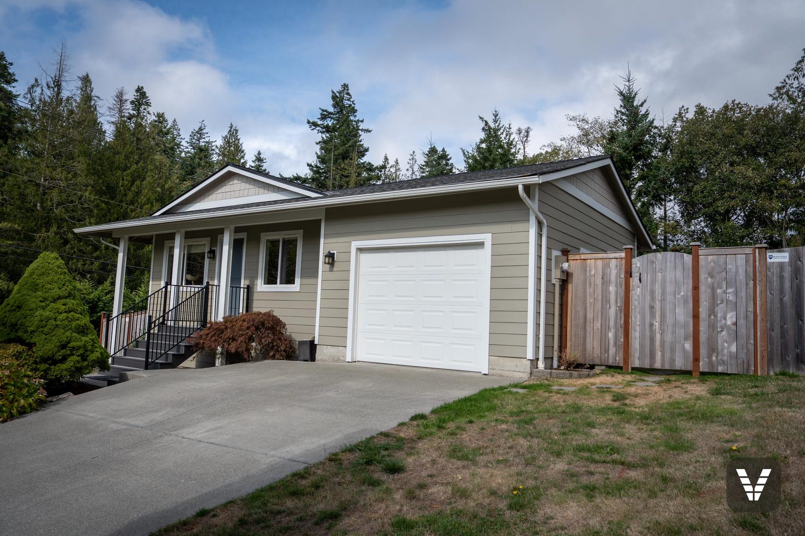 The finished view — front & garage